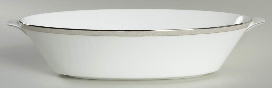 Patina Platinum 12" Oval Serving Bowl by Wedgwood-1