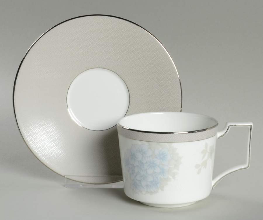 Patina Platinum Flat Cup & Saucer Set by Wedgwood-1