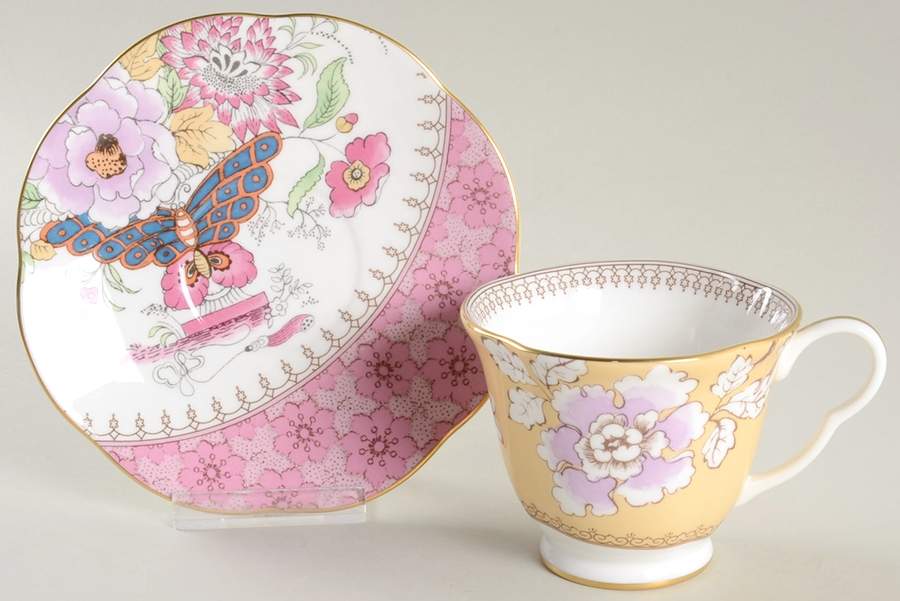 Butterfly Bloom Footed Cup & Saucer Set by Wedgwood-1