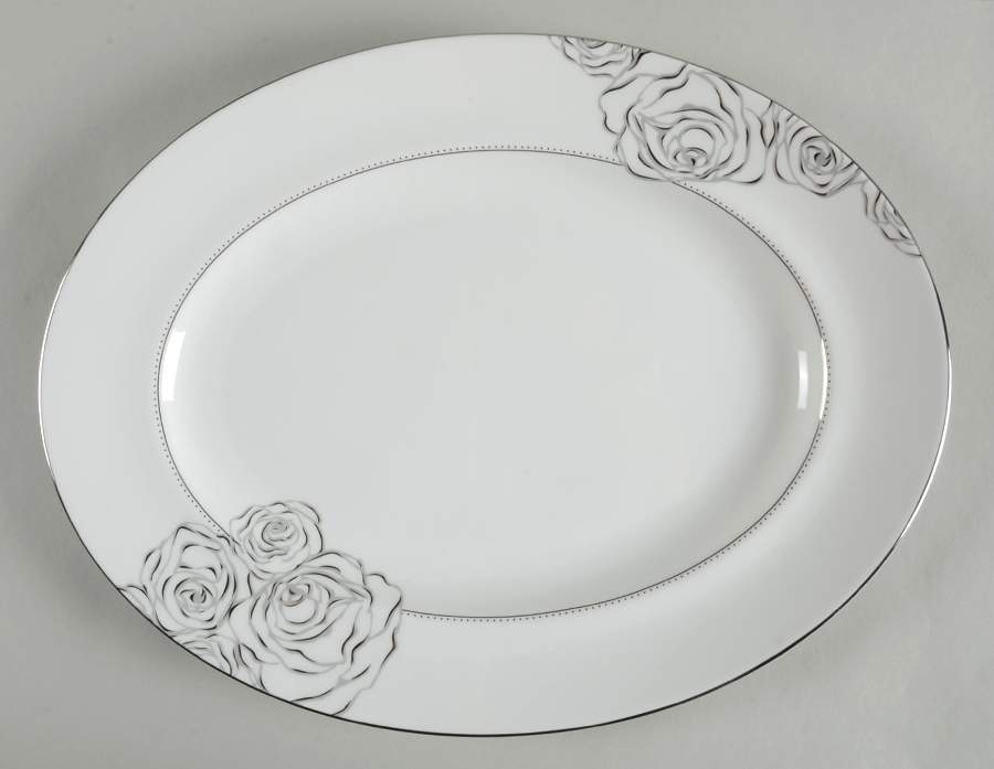 Sunday Rose 14" Oval Serving Platter by Waterford China-1
