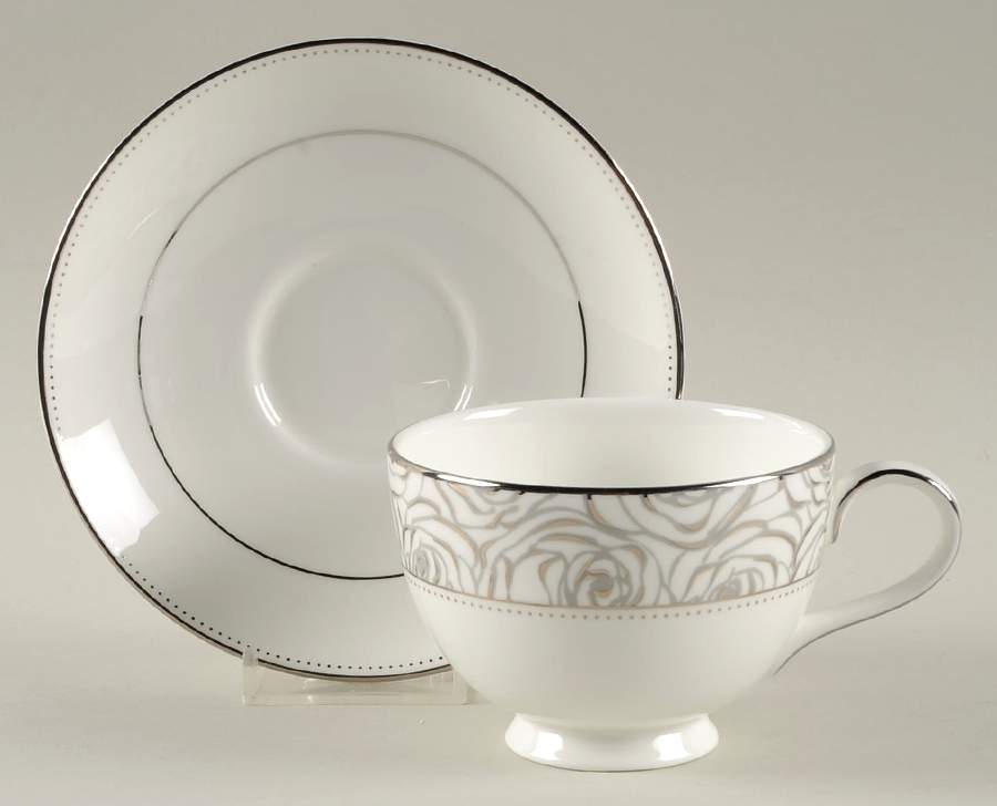 Sunday Rose Footed Cup & Saucer Set by Waterford China-1