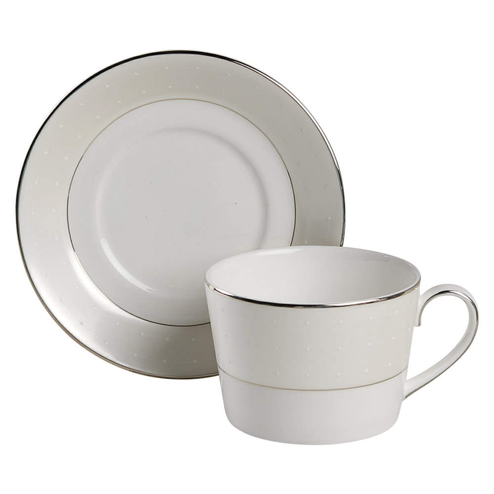 Etoile Platinum Flat Cup & Saucer Set by Waterford China-1