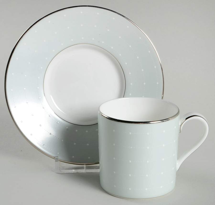 Etoile Platinum Espresso Cup and Saucer Set by Waterford China-1