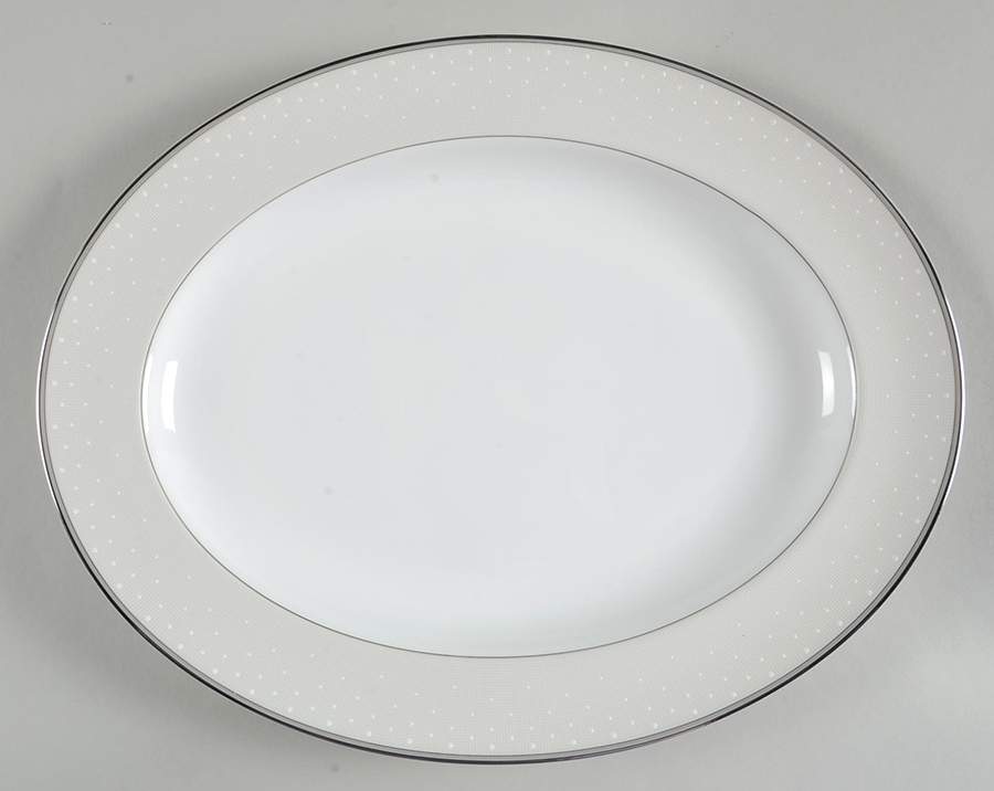 Pointe d'Esprit 13" Oval Serving Platter by Waterford China-1