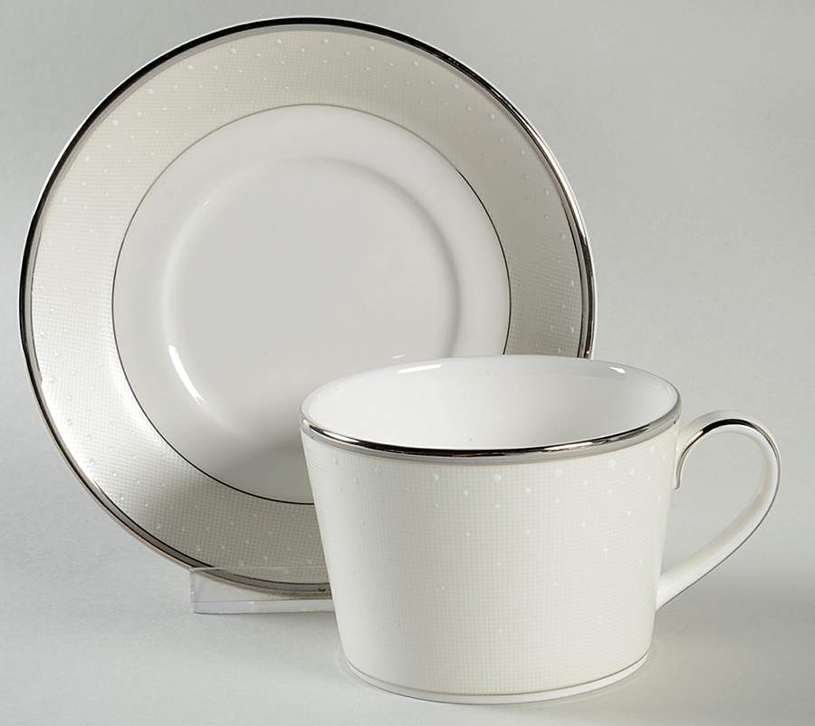 Pointe d'Esprit Flat Cup & Saucer Set by Waterford China-1