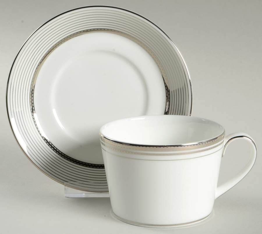 Platine Flat Cup & Saucer Set by Waterford China-1
