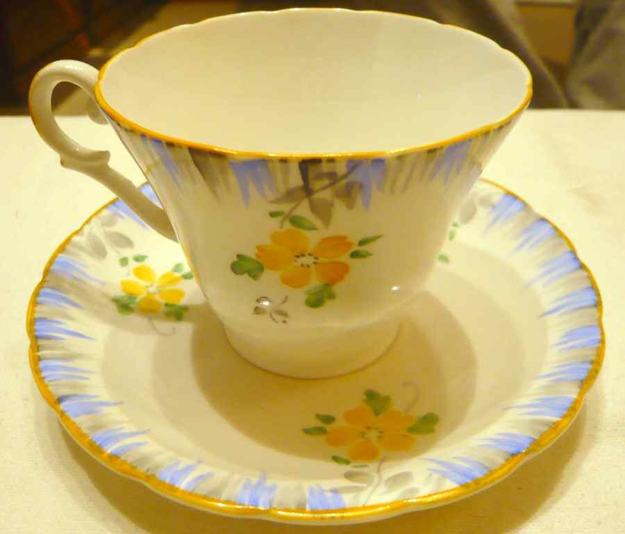 7796 Footed Cup & Saucer Set by Wellington (England)-1