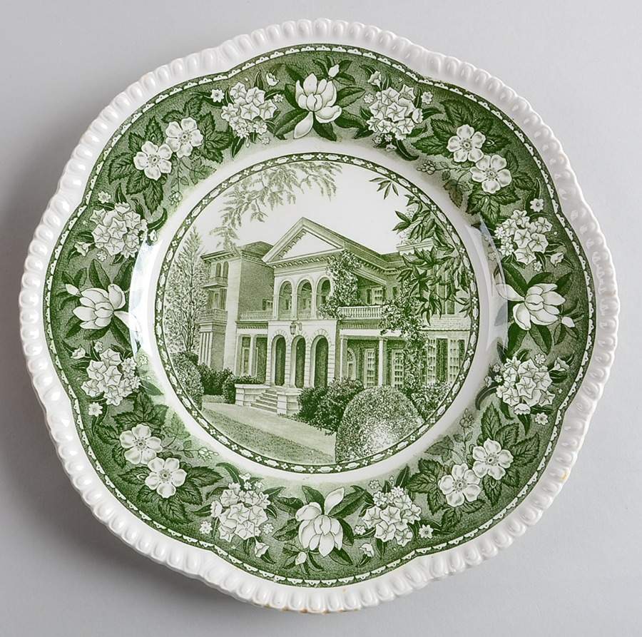 Sweet Briar College Green Dinner Plate by Wedgwood-1