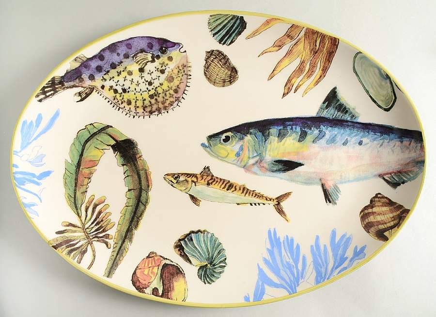 Poisson 19" Oval Serving Platter by Williams-Sonoma-1