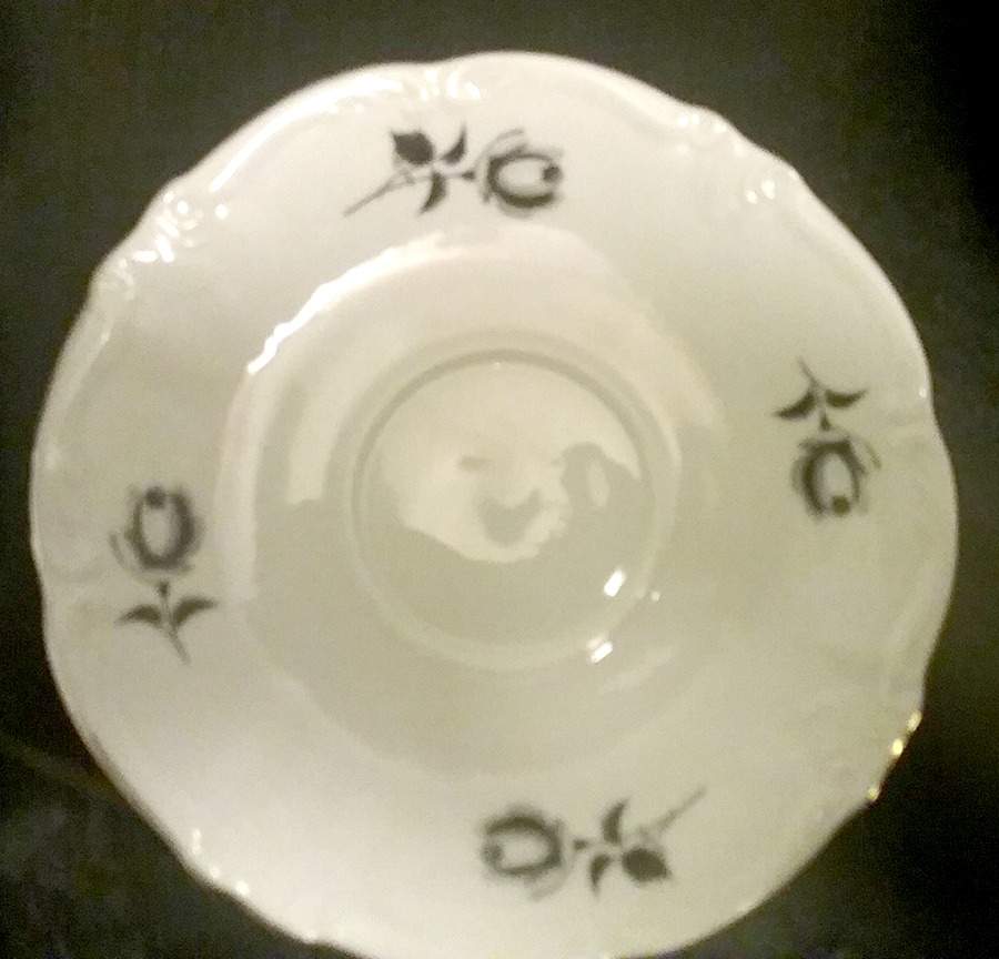 Black Rose Saucer by Winterling - Bavaria-1