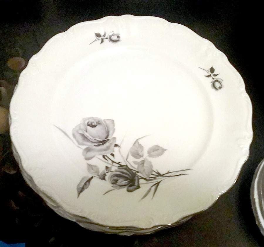 Black Rose Dinner Plate by Winterling - Bavaria-1