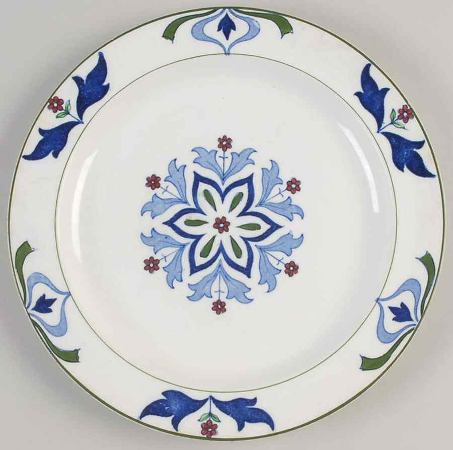 Old English (Green Trim) Luncheon Plate by Wood & Sons-1