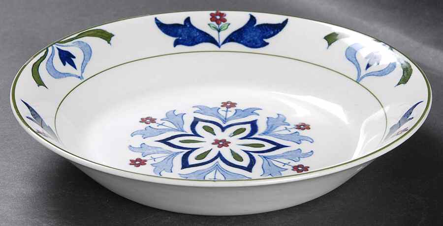 Old English (Green Trim) Coupe Soup Bowl by Wood & Sons-1