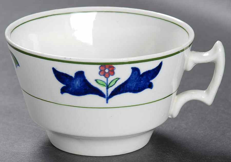 Old English (Green Trim) Flat Cup by Wood & Sons-1
