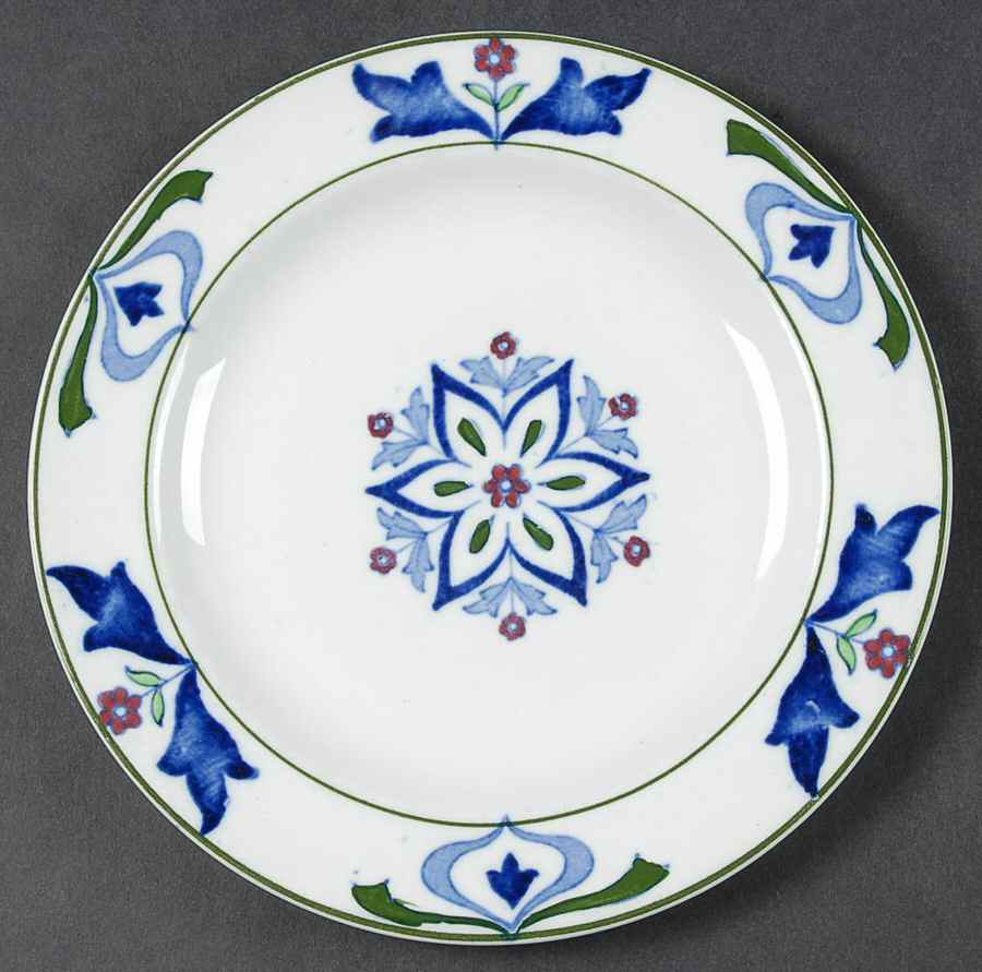 Old English (Green Trim) Dessert/Pie Plate by Wood & Sons-1