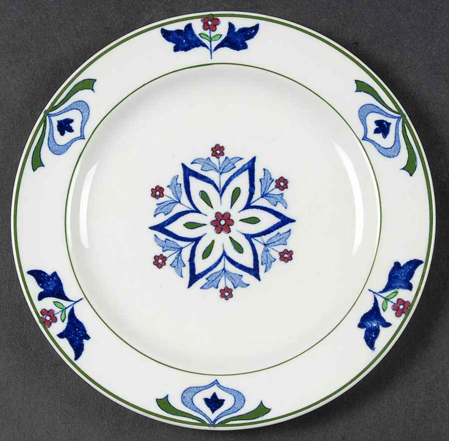 Old English (Green Trim) Bread & Butter Plate by Wood & Sons-1