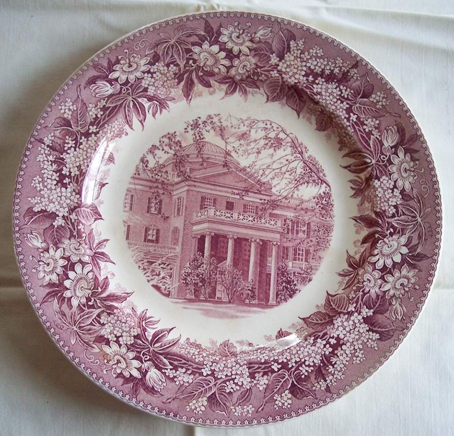 State Teachers College Mulberry Dinner Plate by Wedgwood-1