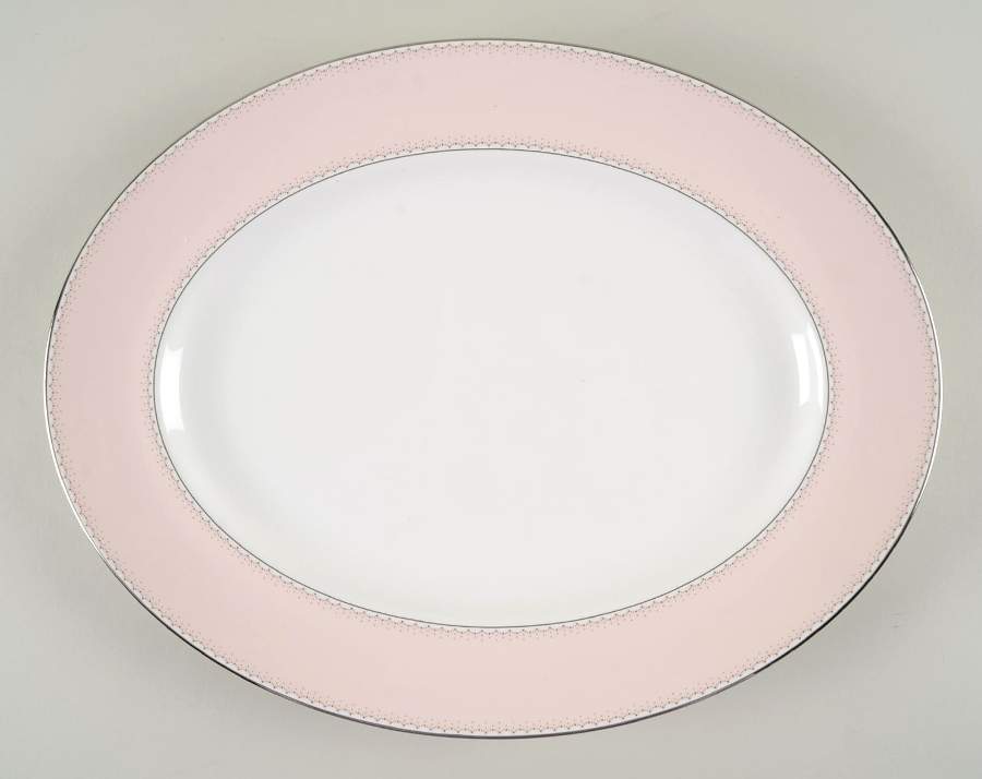 Dentelle Blush 14" Oval Serving Platter by Waterford China-1