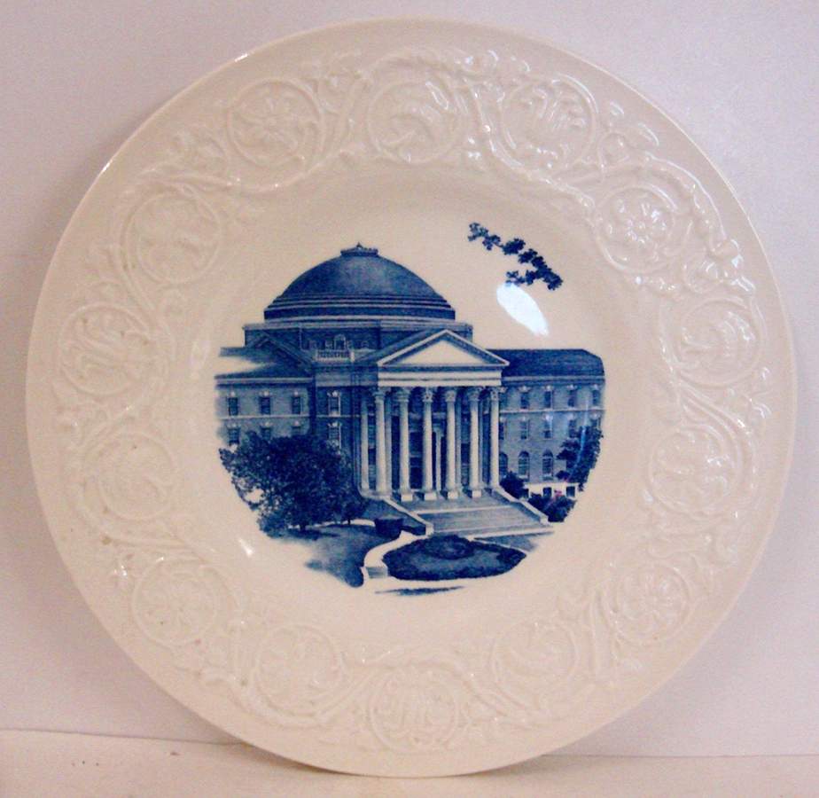 Southern Methodist University Blue Dinner Plate by Wedgwood-1