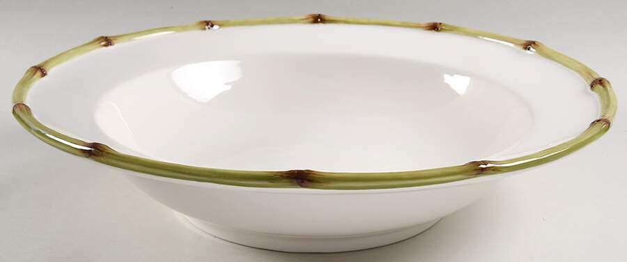 Bamboo Green (Brown Edge) 15" Round Serving Bowl by Williams-Sonoma-1