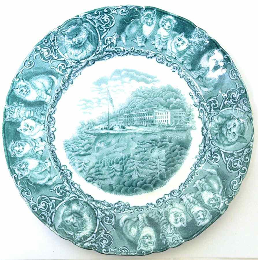 Catskill Mountain House Blue Dinner Plate by Wood & Sons-1