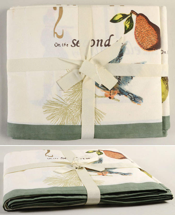 12 Days of Christmas (Gold Numbers, Coupe Shape) 70" X 126" Rectangular Tablecloth by Williams-Sonoma-1