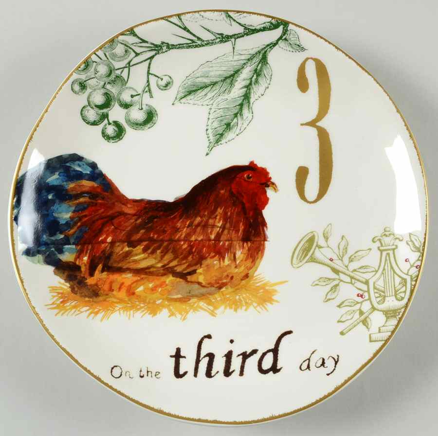 12 Days of Christmas (Gold Numbers, Coupe Shape) Salad/Dessert Plate by Williams-Sonoma-1