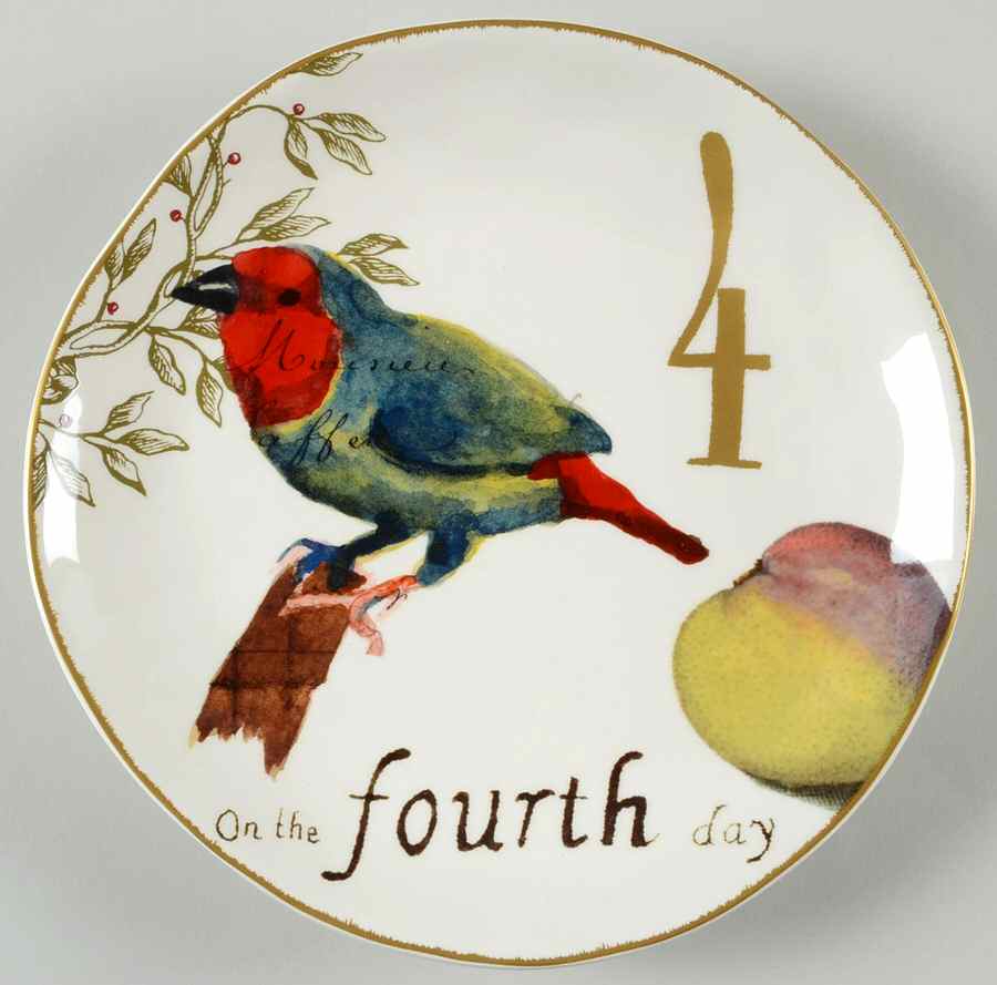 12 Days of Christmas (Gold Numbers, Coupe Shape) Salad/Dessert Plate by Williams-Sonoma-1