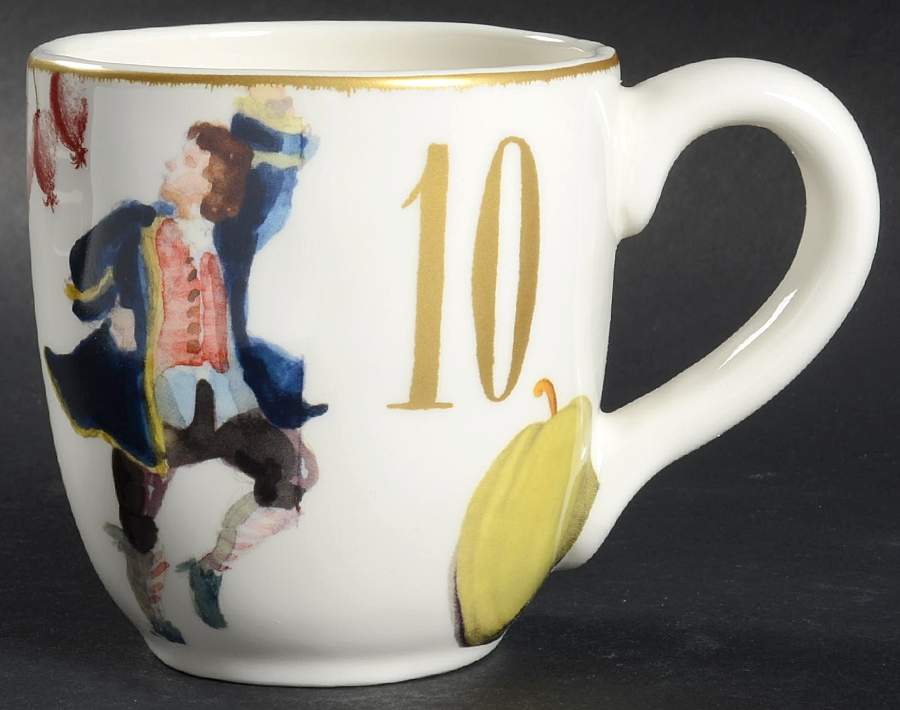 12 Days of Christmas (Gold Numbers, Coupe Shape) Mug by Williams-Sonoma-1