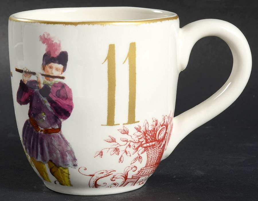 12 Days of Christmas (Gold Numbers, Coupe Shape) Mug by Williams-Sonoma-1