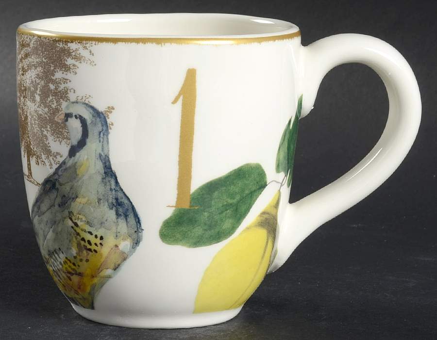 12 Days of Christmas (Gold Numbers, Coupe Shape) Mug by Williams-Sonoma-1