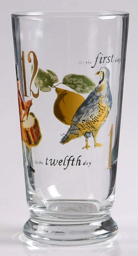 12 Days of Christmas (Gold Numbers, Coupe Shape) Glassware Highball by Williams-Sonoma-1