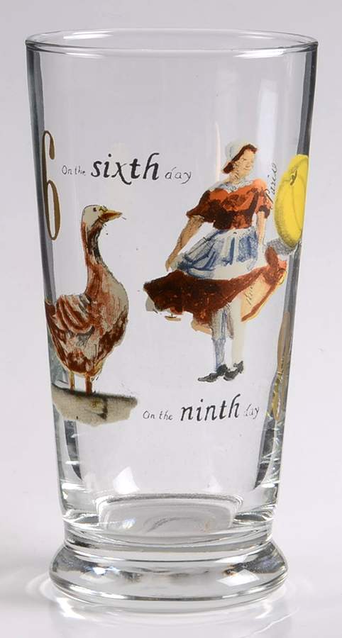 12 Days of Christmas (Gold Numbers, Coupe Shape) Glassware Highball by Williams-Sonoma-1