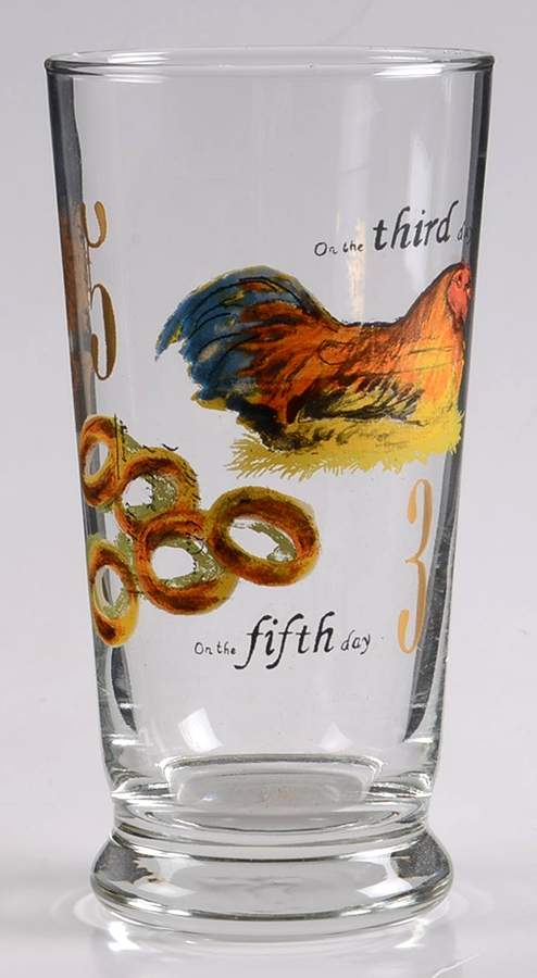 12 Days of Christmas (Gold Numbers, Coupe Shape) Glassware Highball by Williams-Sonoma-1