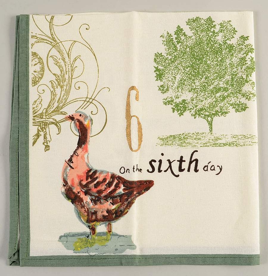 12 Days of Christmas (Gold Numbers, Coupe Shape) Cloth Napkin by Williams-Sonoma-1