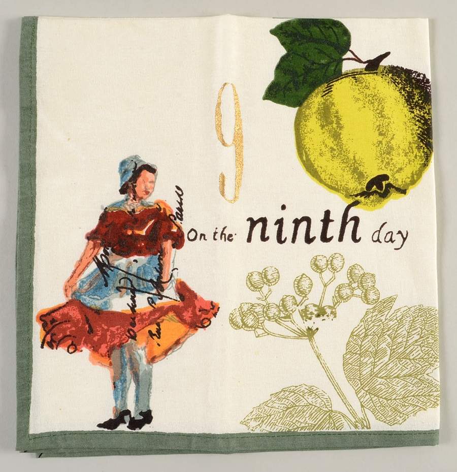 12 Days of Christmas (Gold Numbers, Coupe Shape) Cloth Napkin by Williams-Sonoma-1