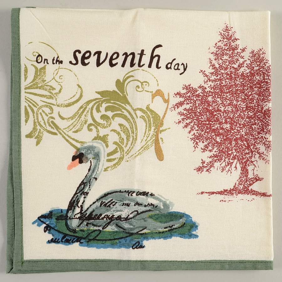 12 Days of Christmas (Gold Numbers, Coupe Shape) Cloth Napkin by Williams-Sonoma-1