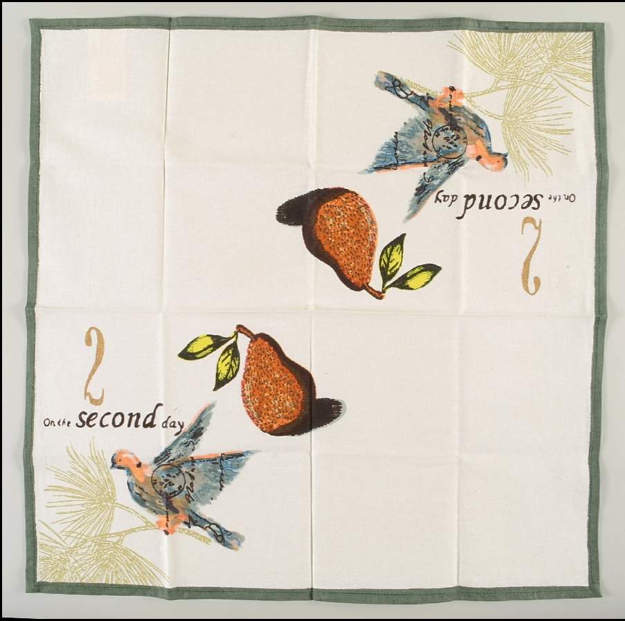12 Days of Christmas (Gold Numbers, Coupe Shape) Cloth Napkin by Williams-Sonoma-1