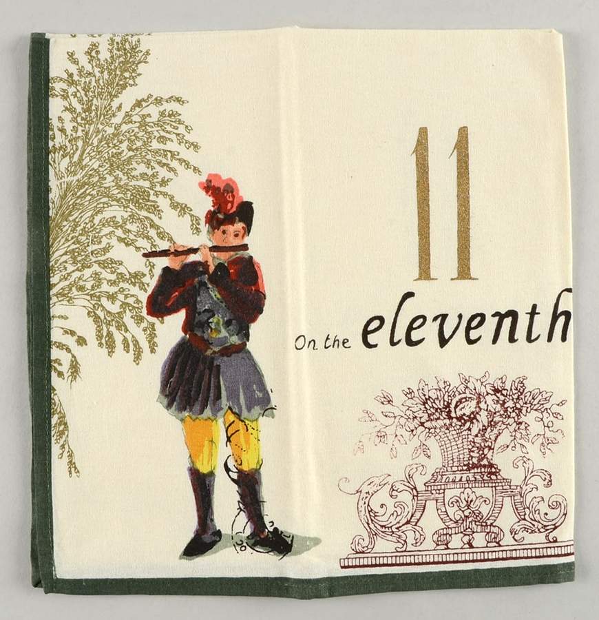 12 Days of Christmas (Gold Numbers, Coupe Shape) Cloth Napkin by Williams-Sonoma-1