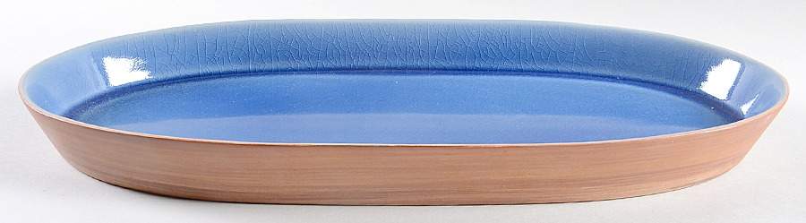 Pure Nature Blue 15" Oval Serving Platter by Waechtersbach-1