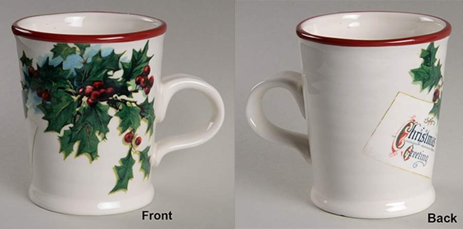 Vintage Christmas Postcard Mug by Williams-Sonoma-1