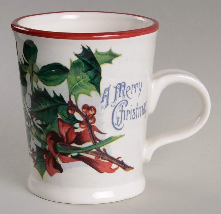 Vintage Christmas Postcard Mug by Williams-Sonoma-1