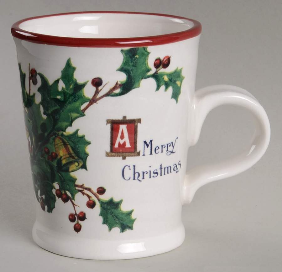 Vintage Christmas Postcard Mug by Williams-Sonoma-1
