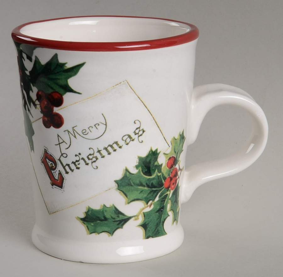 Vintage Christmas Postcard Mug by Williams-Sonoma-1