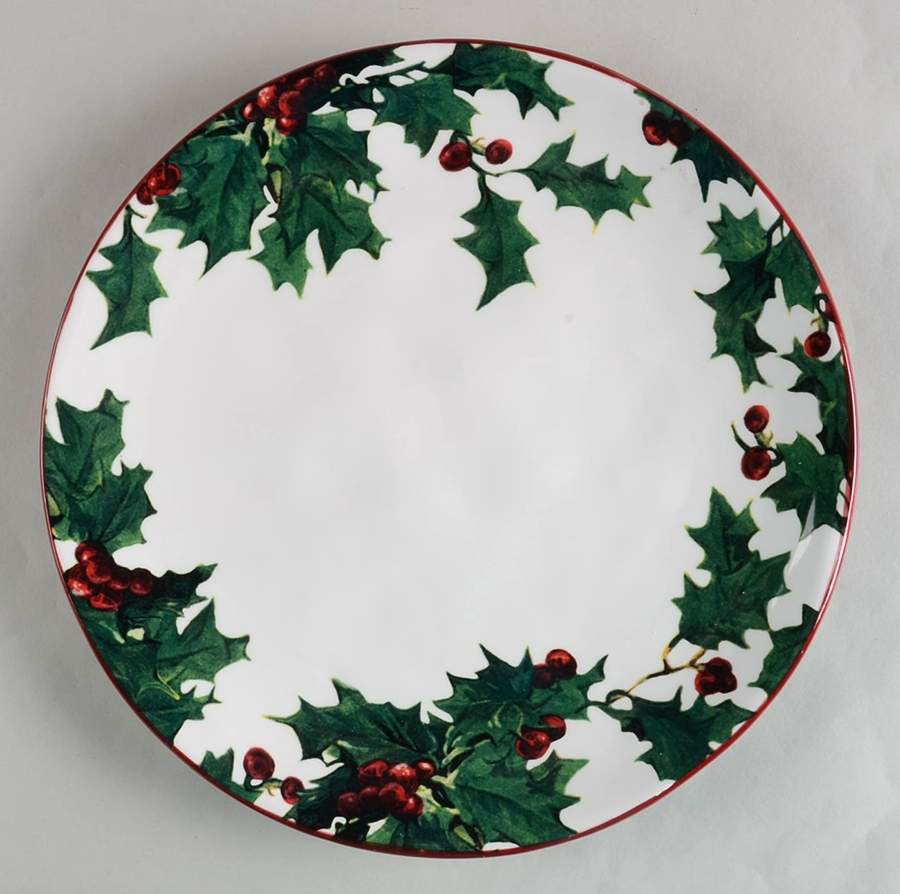 Vintage Christmas Postcard Dinner Plate by Williams-Sonoma-1