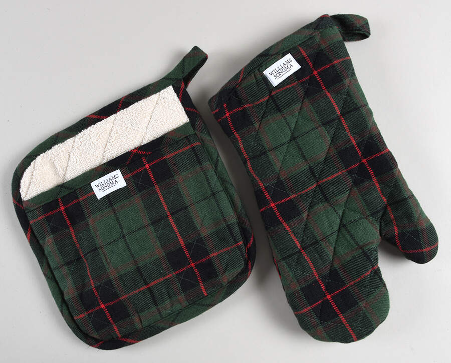 Tartan Plaid Cloth Oven Mitt and Potholder Set Motif 1 by Williams-Sonoma-1