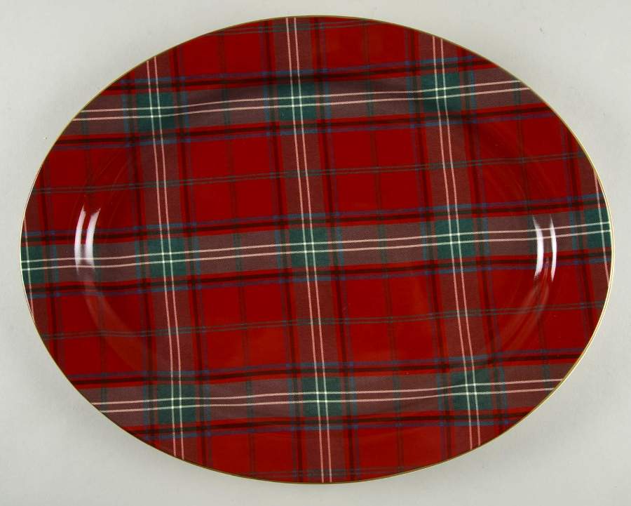 Tartan Plaid 17" Oval Serving Platter by Williams-Sonoma-1