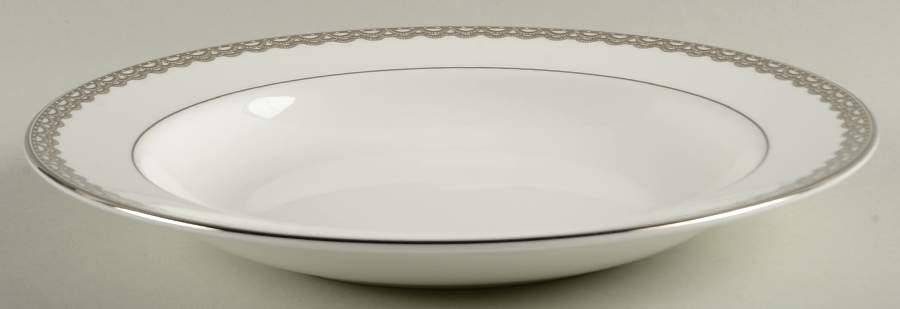 Lismore Lace Platinum Large Rim Soup Bowl by Waterford China-1