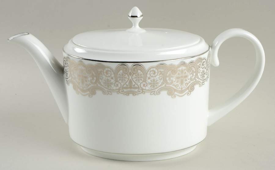 Lismore Lace Platinum China Beverage Server & Lid by Waterford China-1