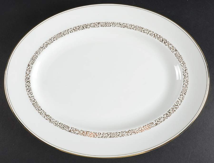 Filigree Gold 14" Oval Serving Platter by Wedgwood-1